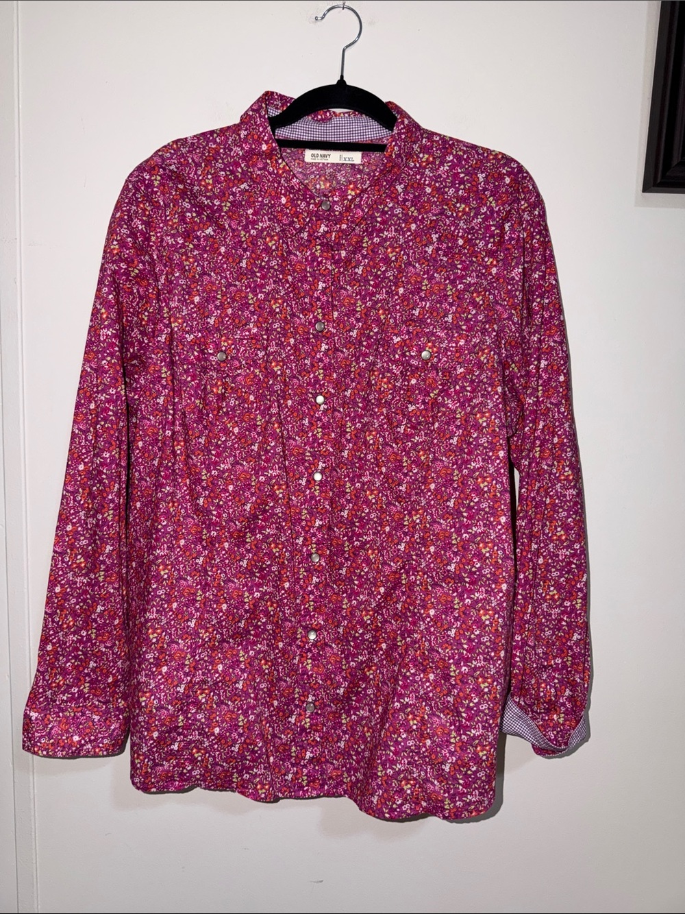 Old Navy Pink Floral Button-Down Shirt